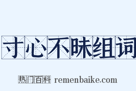 寸心不昧组词是什么意思的图片